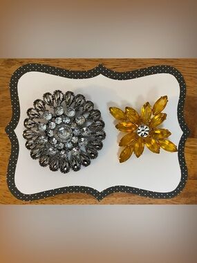 Vintage crystal brooches
